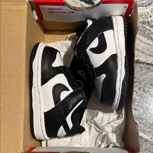 Nike Dunk Low Retro “White Black Panda” TD Kids Black and White Sneakers